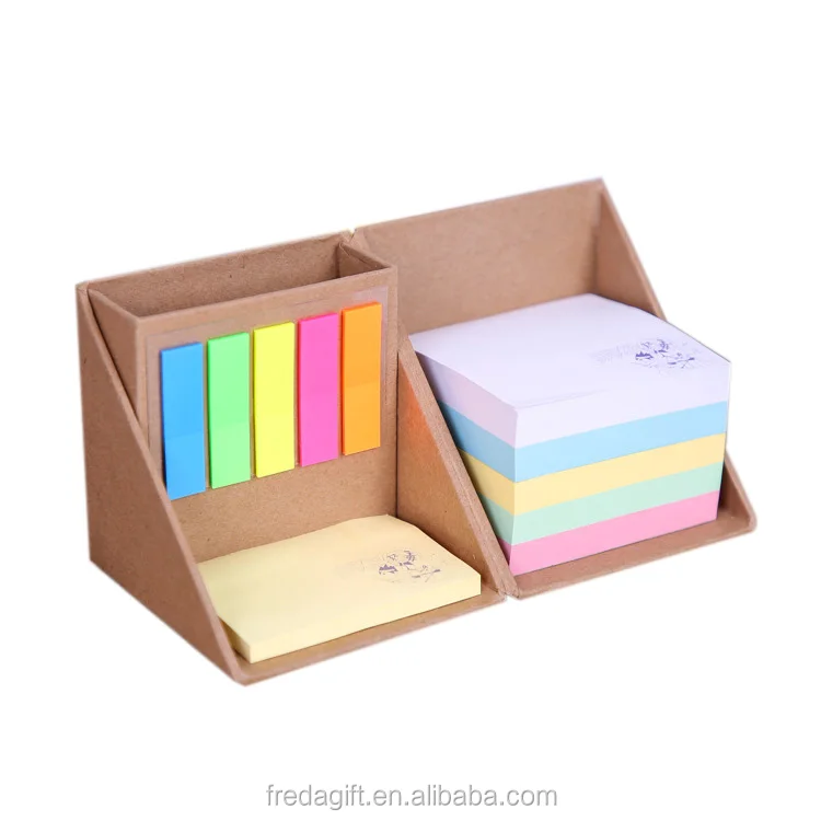 Cube Note Pad Desk Organiser Box Set/promotion Sticky Notes in Pen Holder