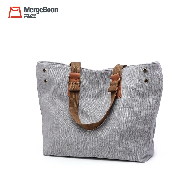 Large capacity 12oz cotton organic canvas women shopping tote bag