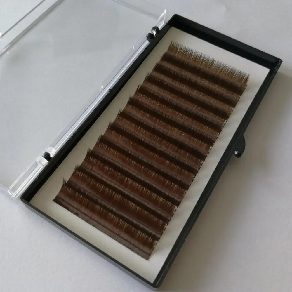 Объемные русские объемные ресницы для наращивания ресниц коричневого цвета 0,07