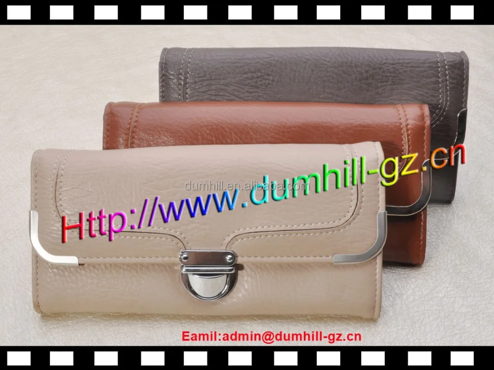 Newest fashion magazine clutch lady purse with lock closure