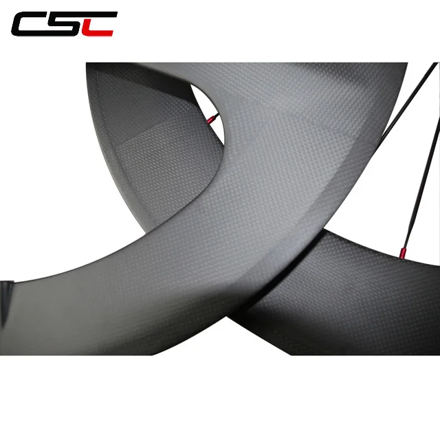 700c Track carbon wheels Tri spoke Front 88mm Rear clincher Wheelset Fixed Gear