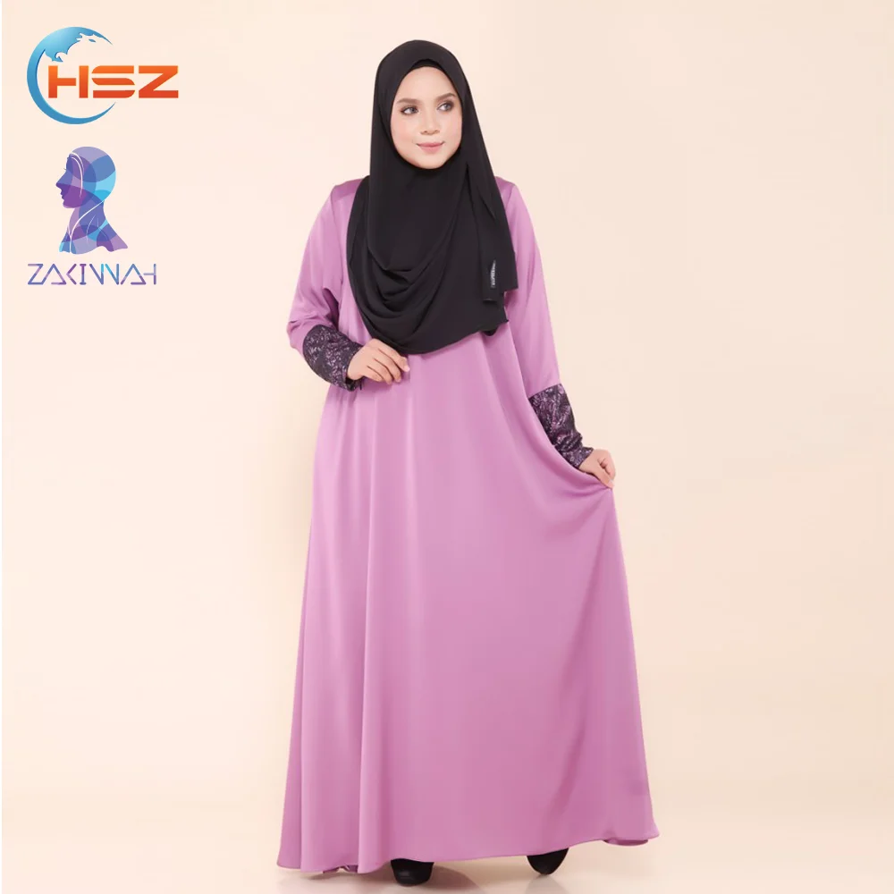 
Zakiyyah A024 Chromatic Clothing Abaya Wholesale Plus Size Saudi Dress Most Popular Long Sleeve One-piece Dress 