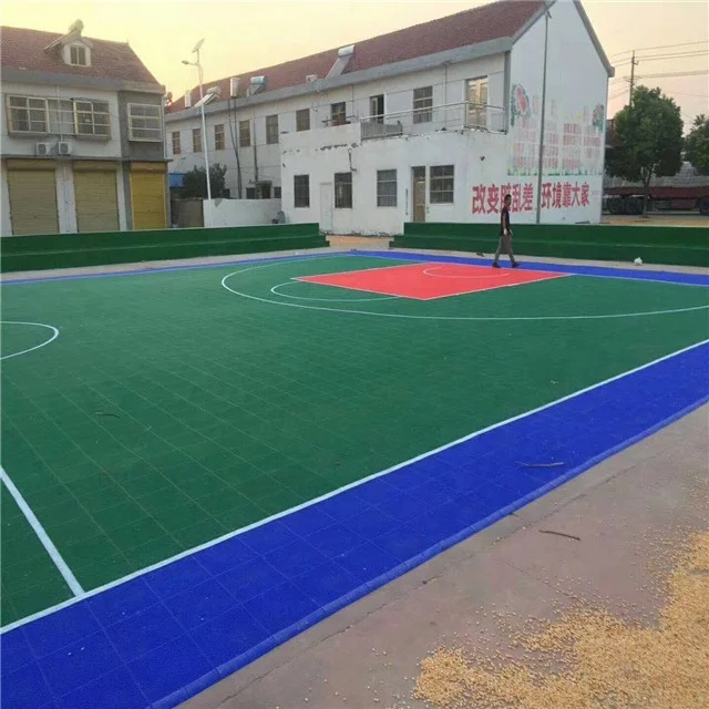wet pour surfacing 3x3 PP interlock modular basketball half court