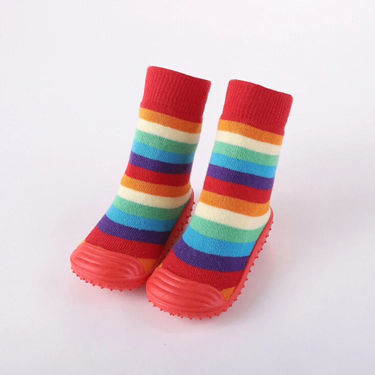New Arrival Wholesale Custom Cute Baby Anti-slip Soft Rubber  Prewalker Shoe Socks