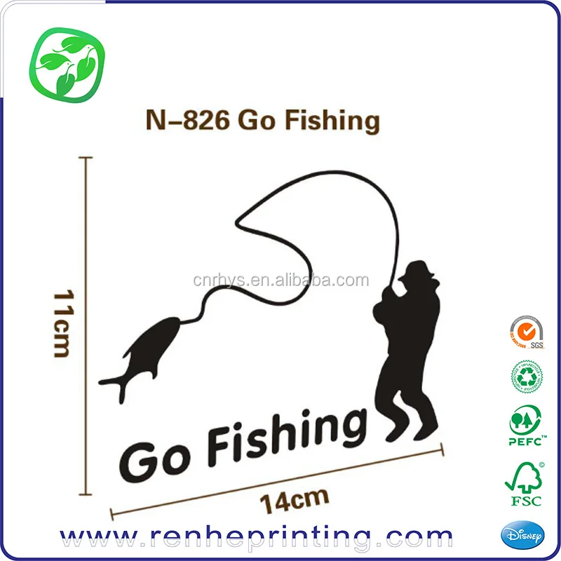 Переводные высекальные автомобильные наклейки Go fishing для окон