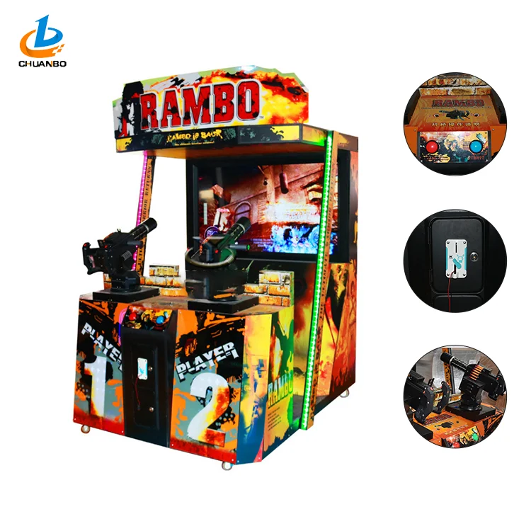 RAMBO HIGH QUALITY DOUBLE ADULT ARCADE SHOOTING VIDEO GAME MACHINES FOR AMUSEMENT PARK