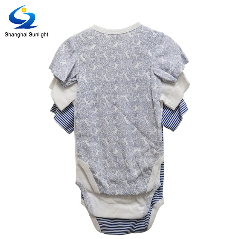 
Wholesales 100% combed cotton rib Short Sleeve baby bodysuit with all over print soft hand feel 