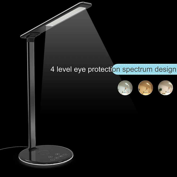 2 in 1 LED Table Lamp Folding Touch Eye Protection Desk Lamp Fast Wireless Charger