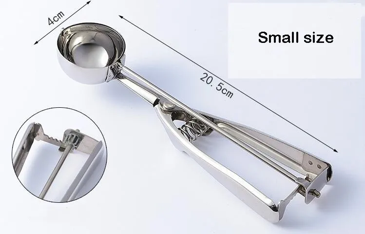Metal Ice Cream Scooper For Round Balls Commercial Use Stainless Ice Cream Scoop With Handle