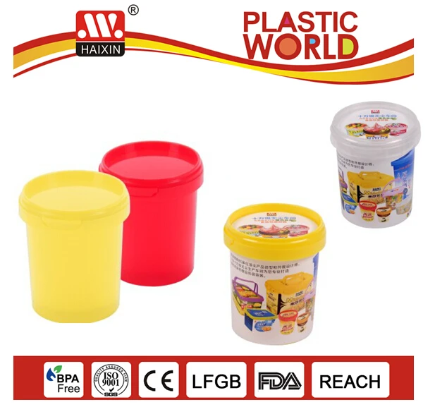 Haixing Plastic Locked 100% Leak Proof Yogurt Container OEM/ODM Printed Ice Cream Cup with Lid