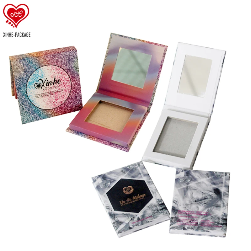 Luxury Eco friendly Paper Cardboard Empty Eyeshadow Palette Magnetic With Mirror Hot Sales Packaging Box For Cosmetic Products