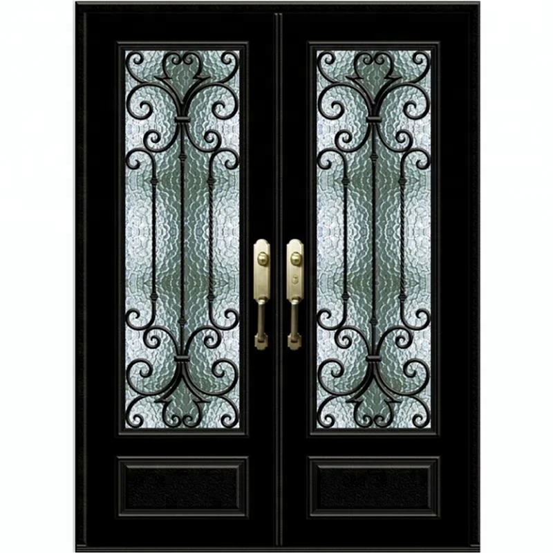 wrought iron security steel doors glass