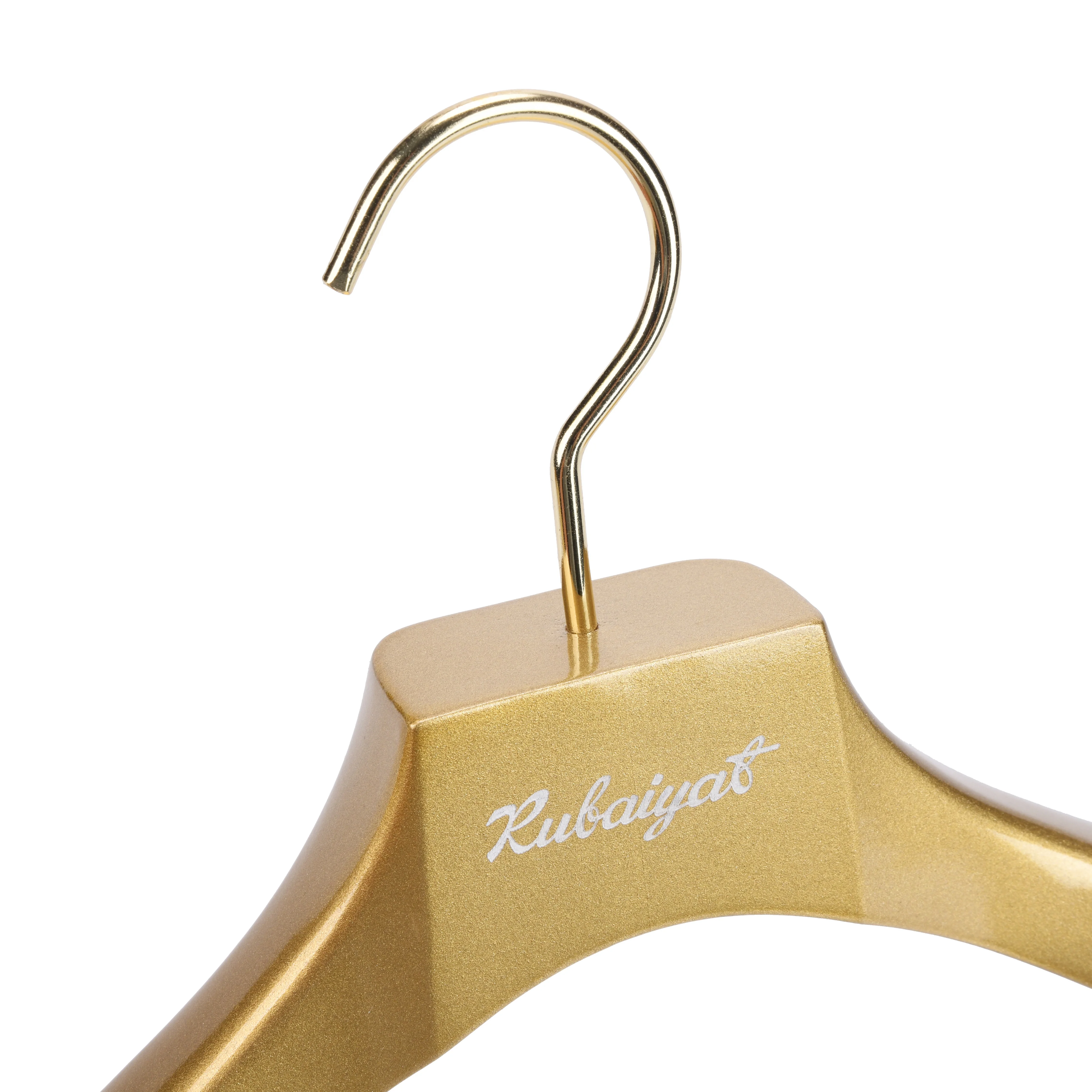 Factory Luxury high quality custom gold wooden clothes hangers with logo for boutique and fashion shop