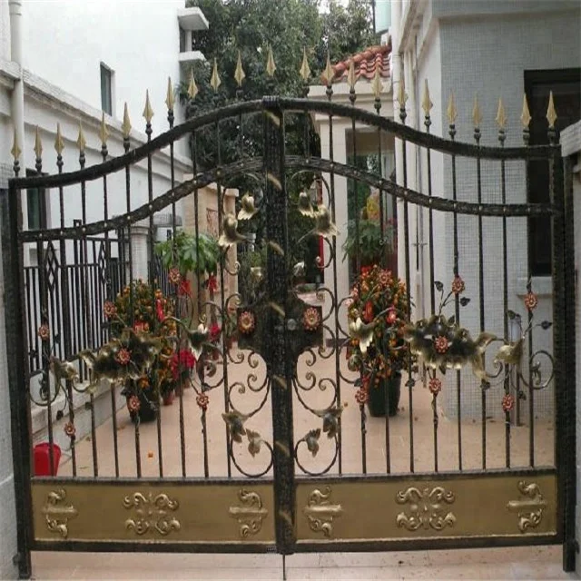 Gate designs with low price/METAL ART GATE DESIGNER WALK ITALIAN WROUGHT IRON STEEL GARDEN