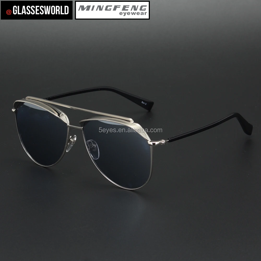 
Full rim acetate frame with double metal bridge eyewear uv400 sunglasses 