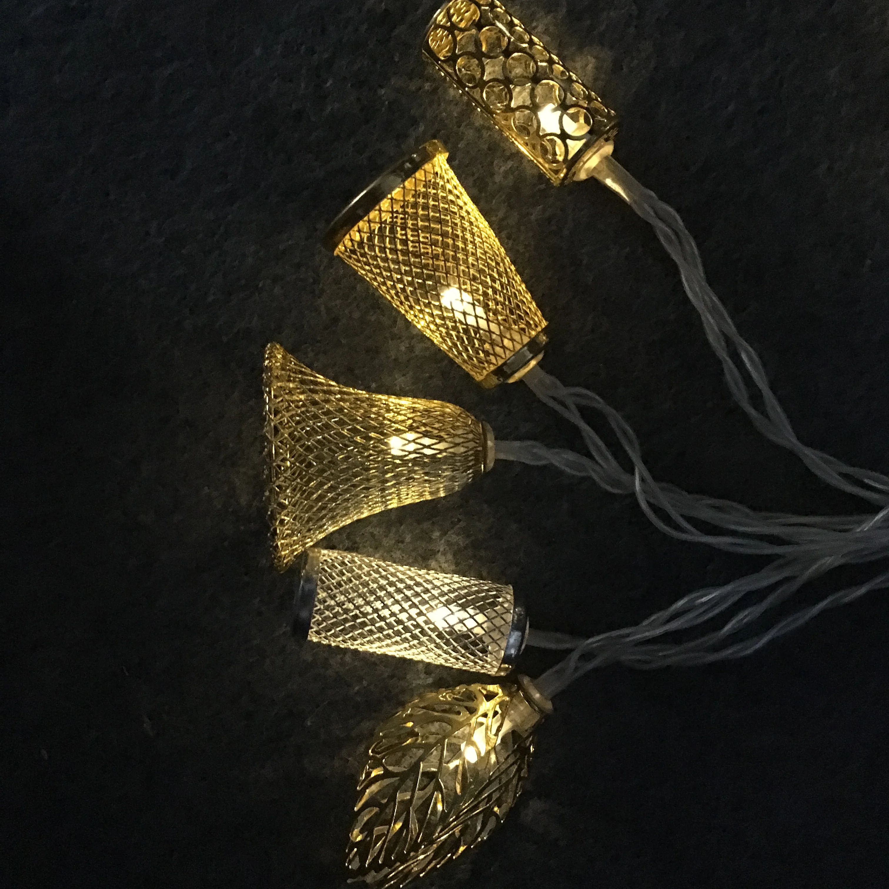 Colorful battery powered bell christmas tree holiday decoration led string light