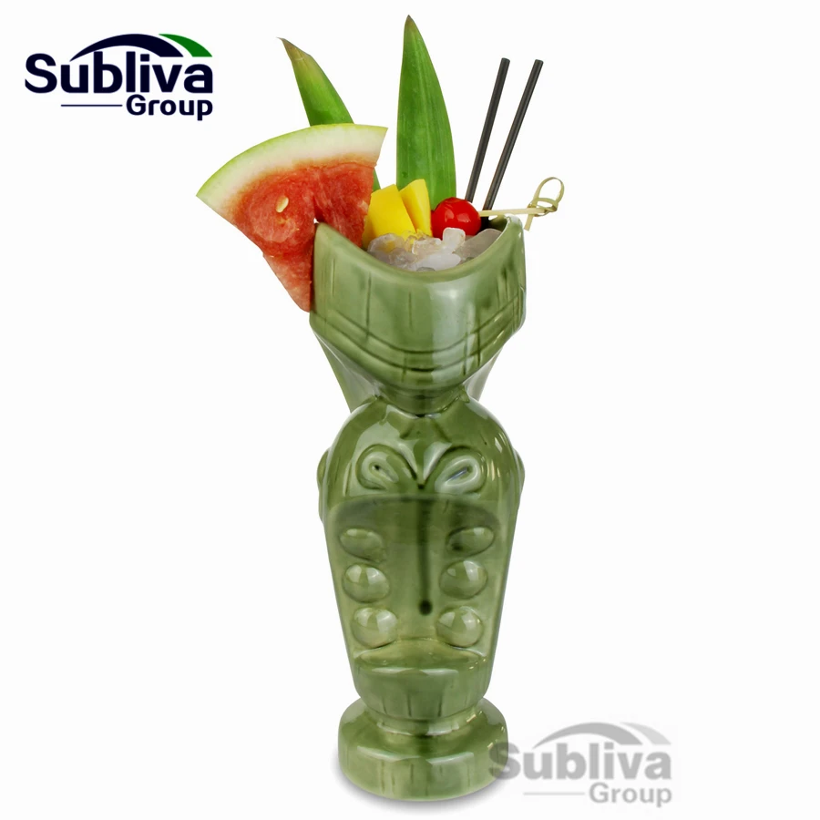650ml Wholesale ceramic tiki mug tiki bar custom tiki mug