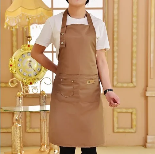 
Manufacturers custom Korean work apron adjustable shoulder strap cotton apron wholesale 