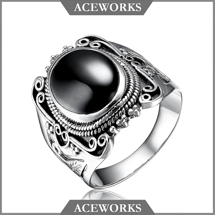Acework мужские ювелирные изделия конструкций стерлингового серебра 925 Агат камень кольцо для мужчин