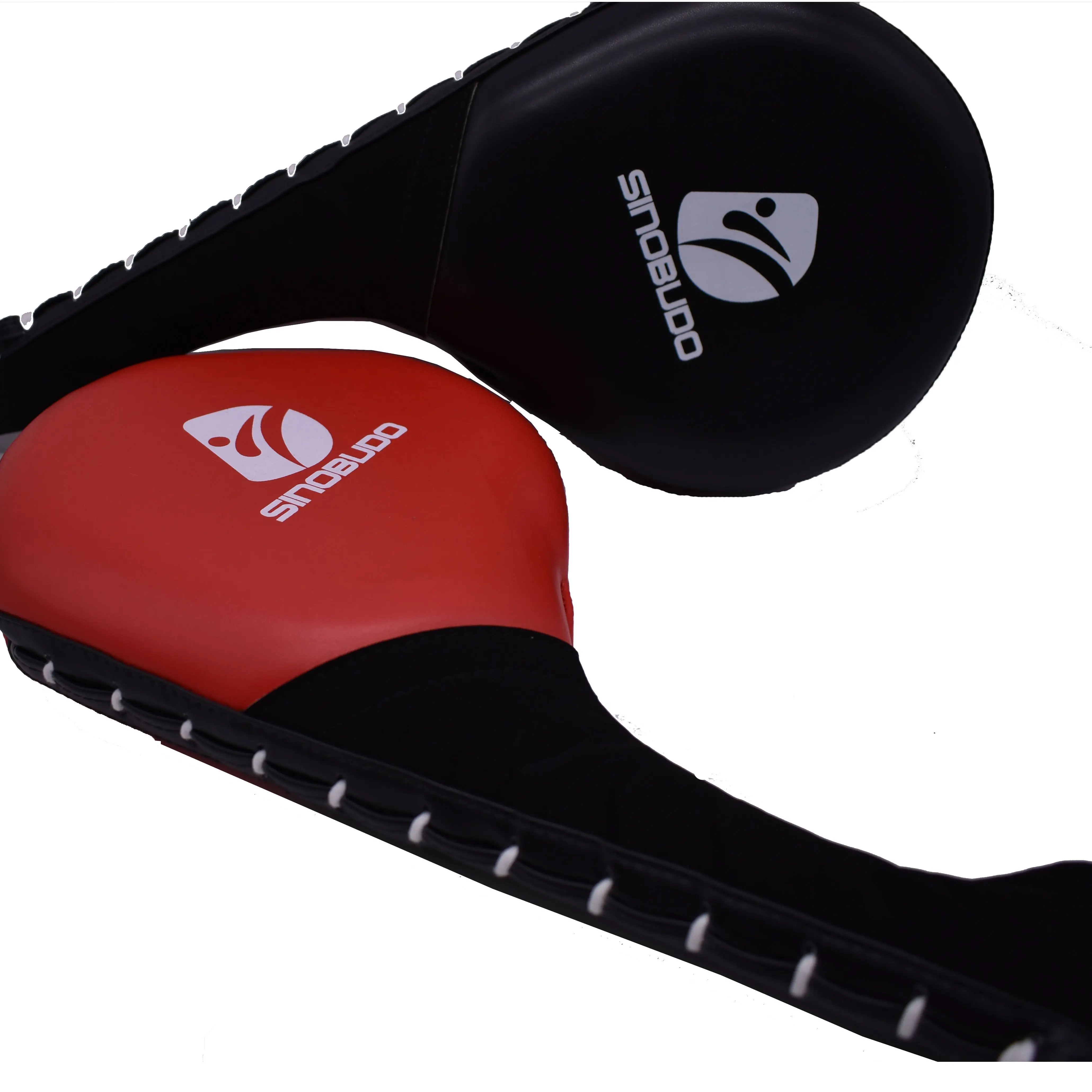 Taekwondo red or black PU leather top quality double kicking target with steel band