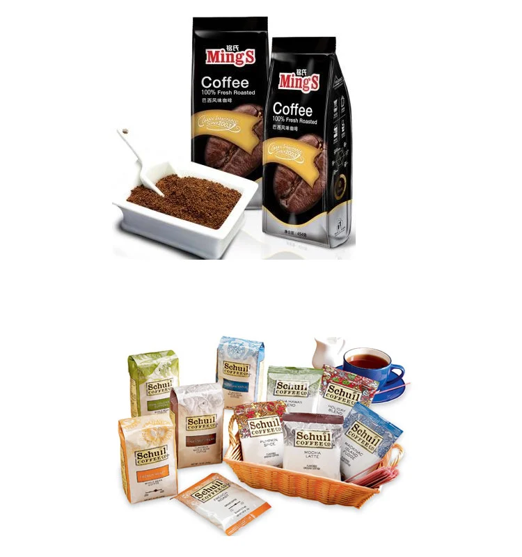 Stand up bag quad seal pouch automatic milk/coffee powder packing machine