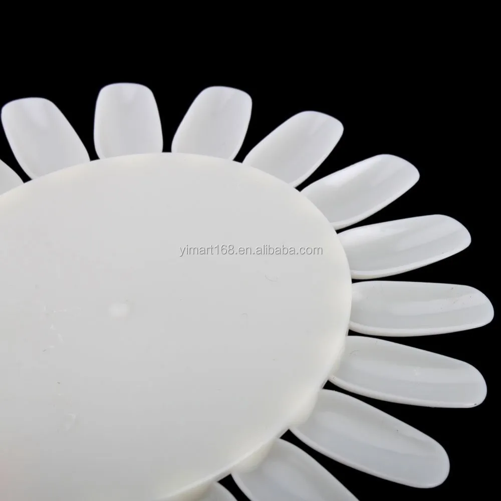Yimart 10pcs Wholesale Oval Natural Nail Art Acrylic False Tips Display Nail Polish Color Chart Practice Wheel Board Display