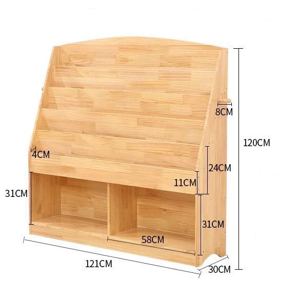 Wholesale Modern Simple Movable Children Kindergarten Bookcase Bookshelf