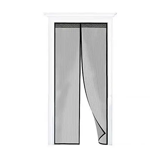 Magnetic Magic Screen Door Pleated Mesh Folding Screen Door Heavy Duty Bug With Full Frame Fits Size Up To 34 X 82 Inch Max