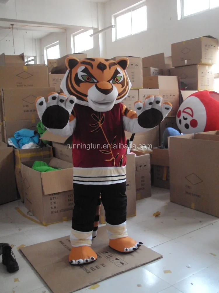 Wholesale Cartoon Performing Funny Walking Costume For Sale, The Kung Fu Tiger Mascot Costume Cosplay For Party