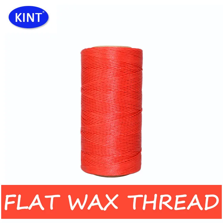 1mm 210D/1*16 200m 100% polyester colored flat waxed braided thread for leatherware