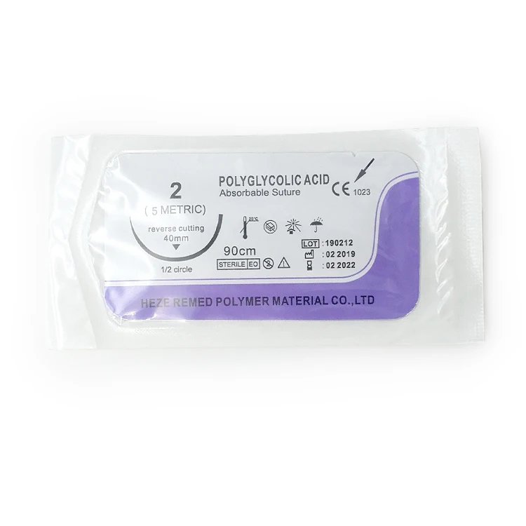 Медицинский рассасывающийся PGA хирургический шов с иглой