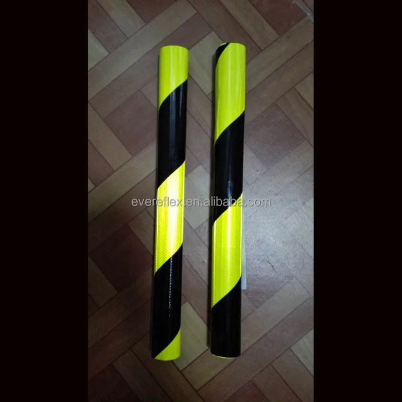 Black and Fluorescent Yellow Reflective Chevron Vinyl for  Hazard Warning