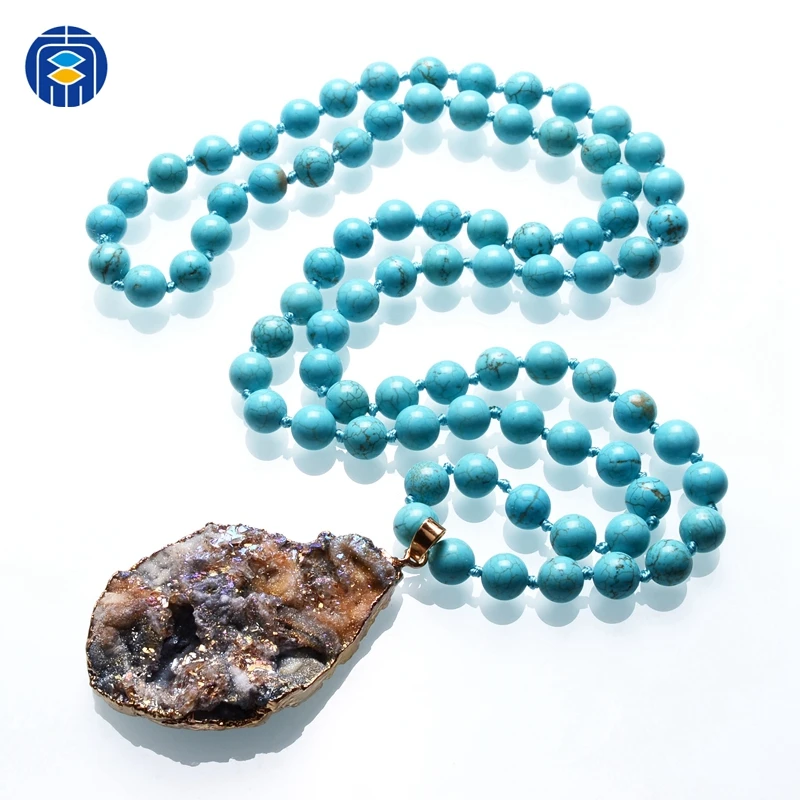 
Last Design Handmade Turquoise Jewelry Wholesale Beaded Turquoise Necklace 