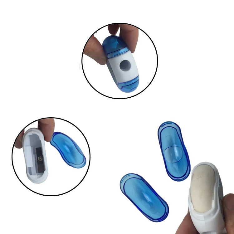 OEM round plastic pencil sharpener with eraser