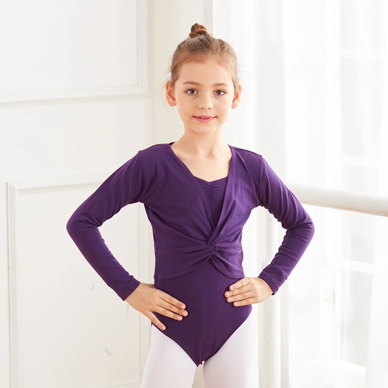 Girls Cold Weather Warm Sweater Cardigan Wear Kids Professional Women Kids Training Dancewear Long Sleeves Ballet Leotard
