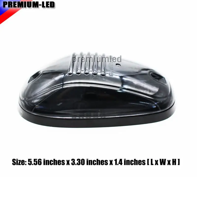 Smoked Lens red LED Cab Roof Top Marker Running Lights For Truck SUV 4x4 (For Chevy Ford Dodge GMC, etc)