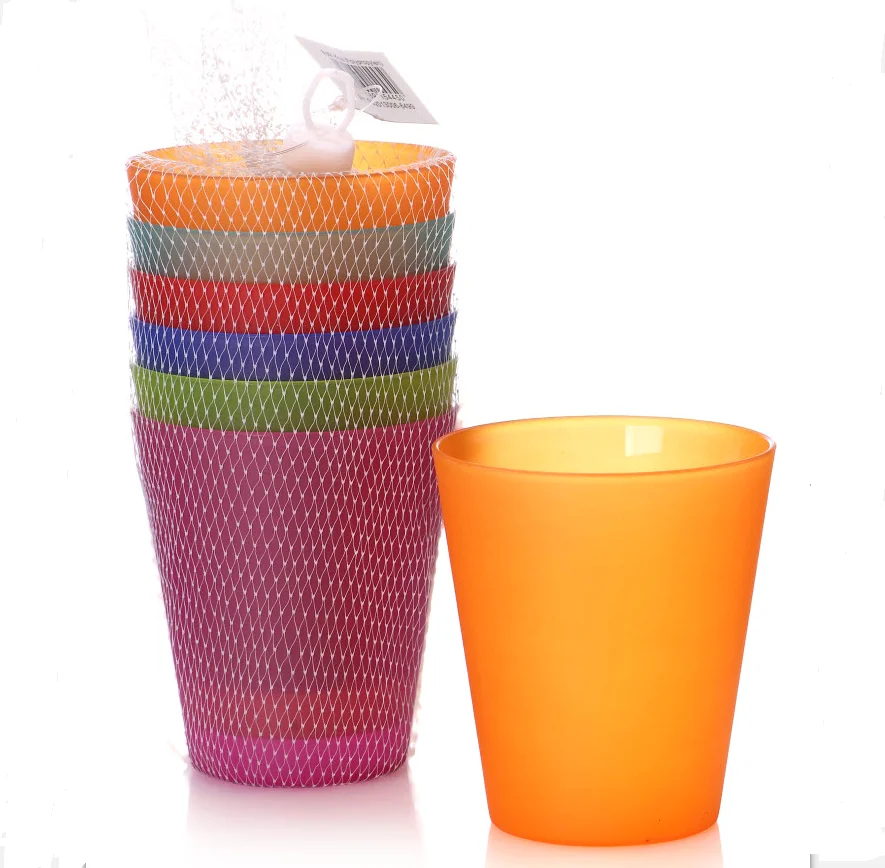 Colorful 12OZ Set Of 6 Plastic Drinking cup