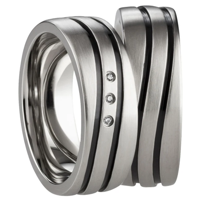 
High quality silver high polished men women custom wedding bands wholesale 