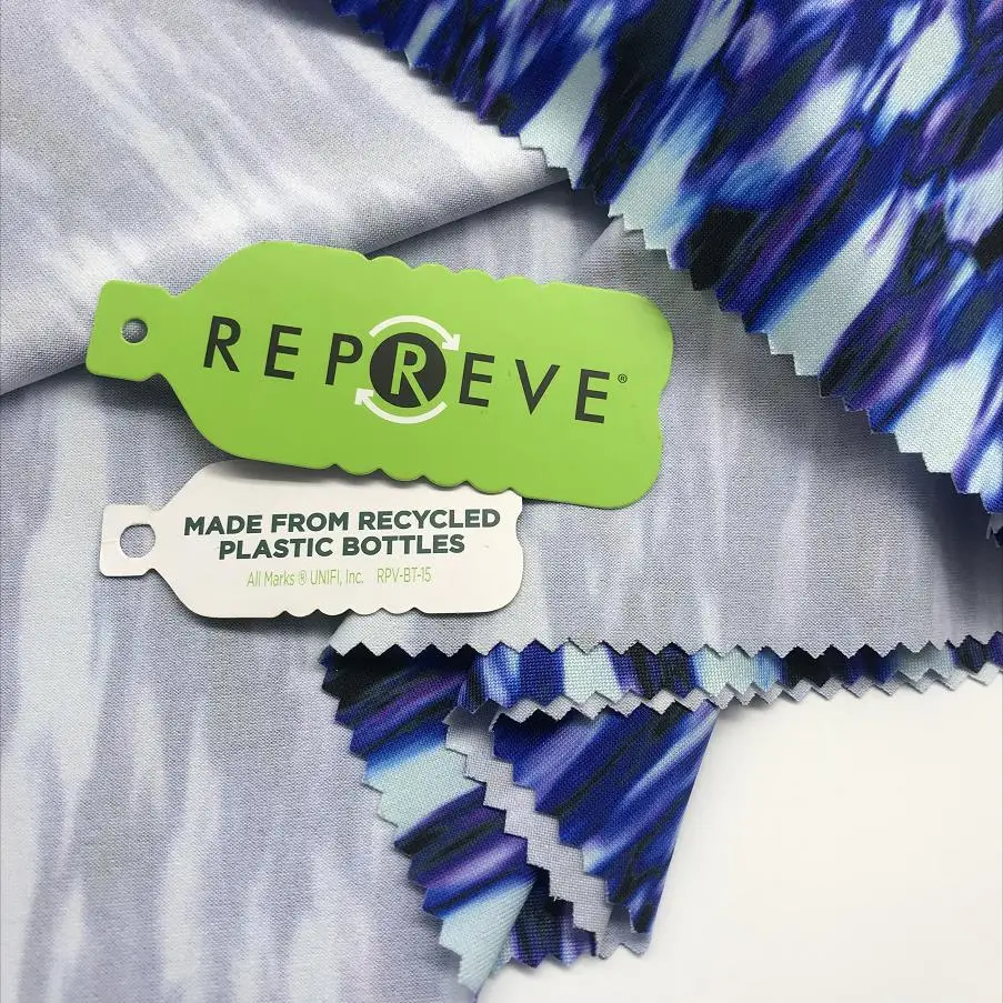 Quick Dry Fit Breathable 90 Polyester 10 Spandex Recycled Plastic Bottle Printed Single Jersey Fabric