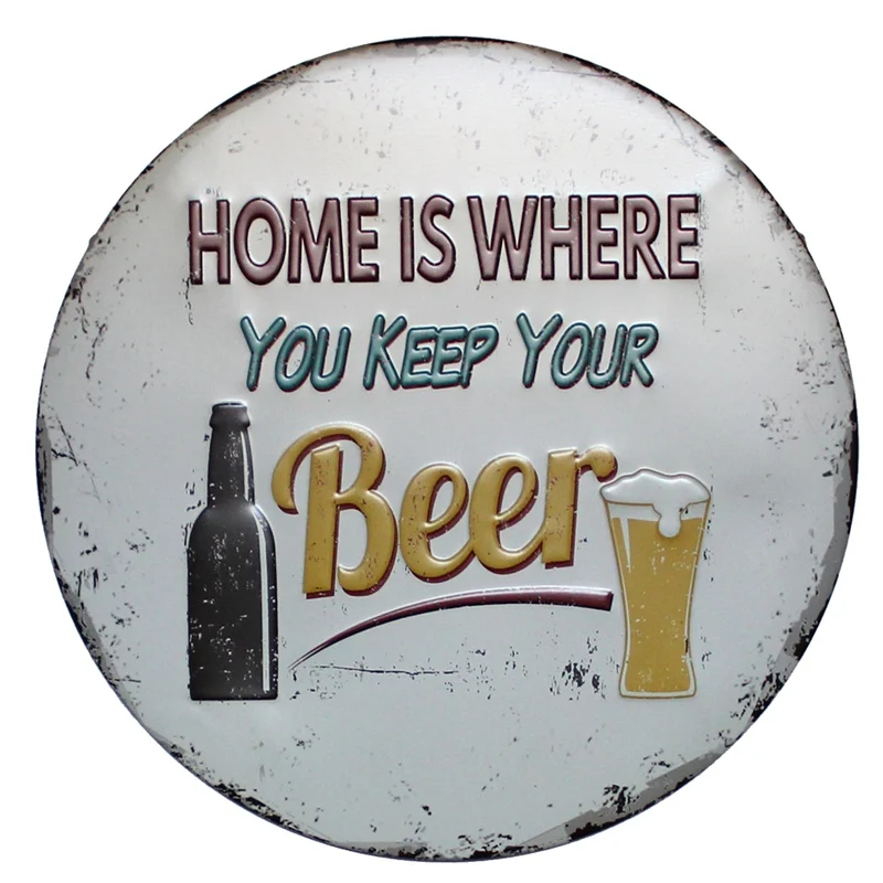 Индивидуальная вывеска для кафе, бара, паба, Настенный декор, винтажные круглые тарелки ностальгии, рождественский подарок, металлические жестяные знаки, 30 см