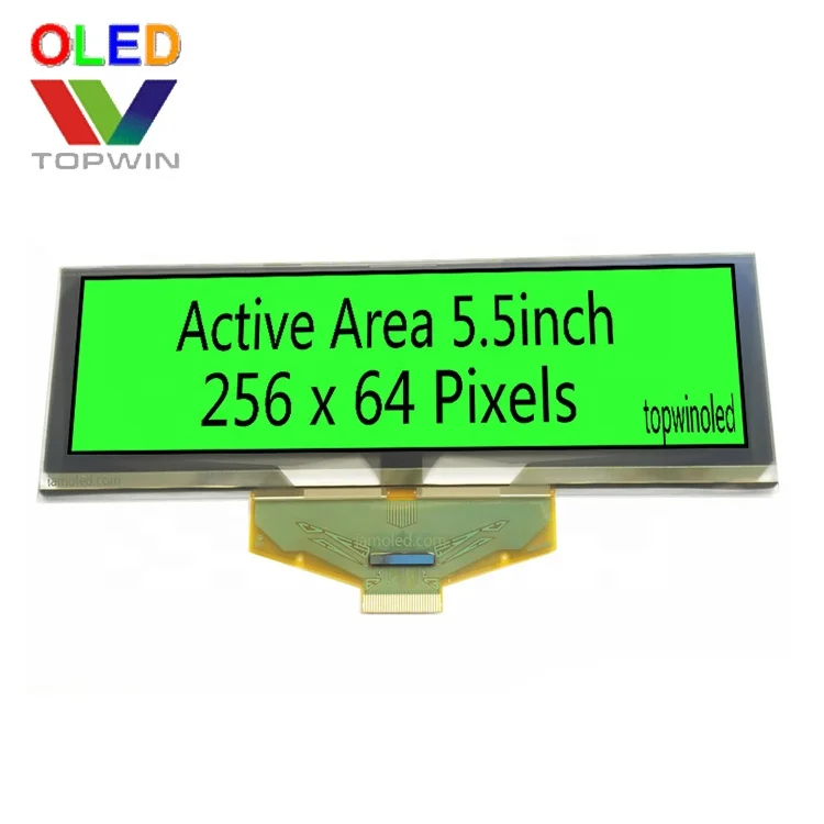 5.5' 5.5inch 5.5 inch 256x64 pixels green 30 pin 16 gray scales oled display UG-5664ASGGF01 I2C SPI parallel Interface ssd1322