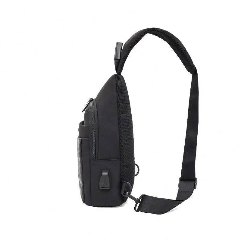 Multilayer Camouflage Waterproof Wear Resistance Leisure Single Sling Bag Chest Bag Crossbody With USB Charge