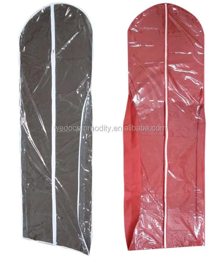 low MOQ custom wedding dress bag transparent PVC bridal evening dress clear cover bag 180cm extra-large garment bag wholesale