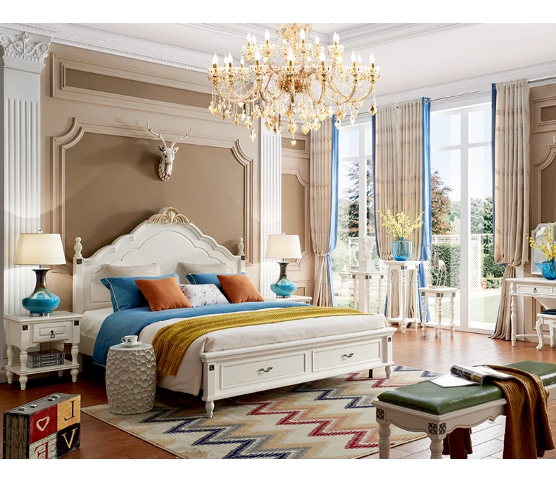 Loyal Classic King Size Bedroom Set European Style Hot Sell Royal Luxury Bedroom Furniture