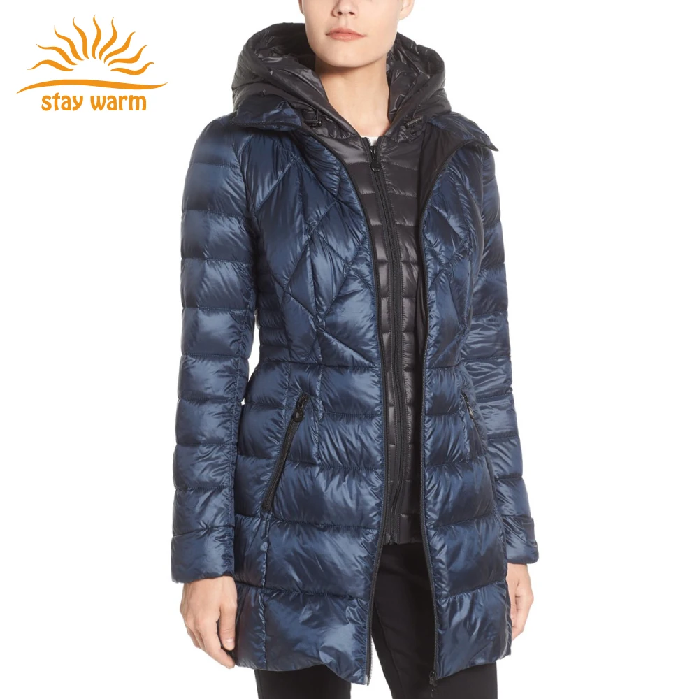 Зимняя куртка с подогревом длинный пуховик женские зимние пальто