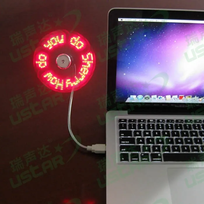 Flexible USB Message Fan RGB Multicolor Software Programmable  LED Fan OEM Customized logo for PC computer Laptop