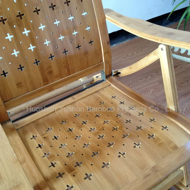 
China Lounge Chair Not Extended Foldable Recliners Rocking Chair Bamboo Folding Outdoor Rocking Chairs 
