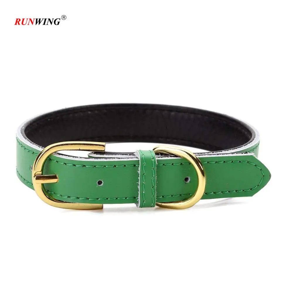 Custom Color Fashion Comfortable Leather Dog Collar with Rose Gold Buckle