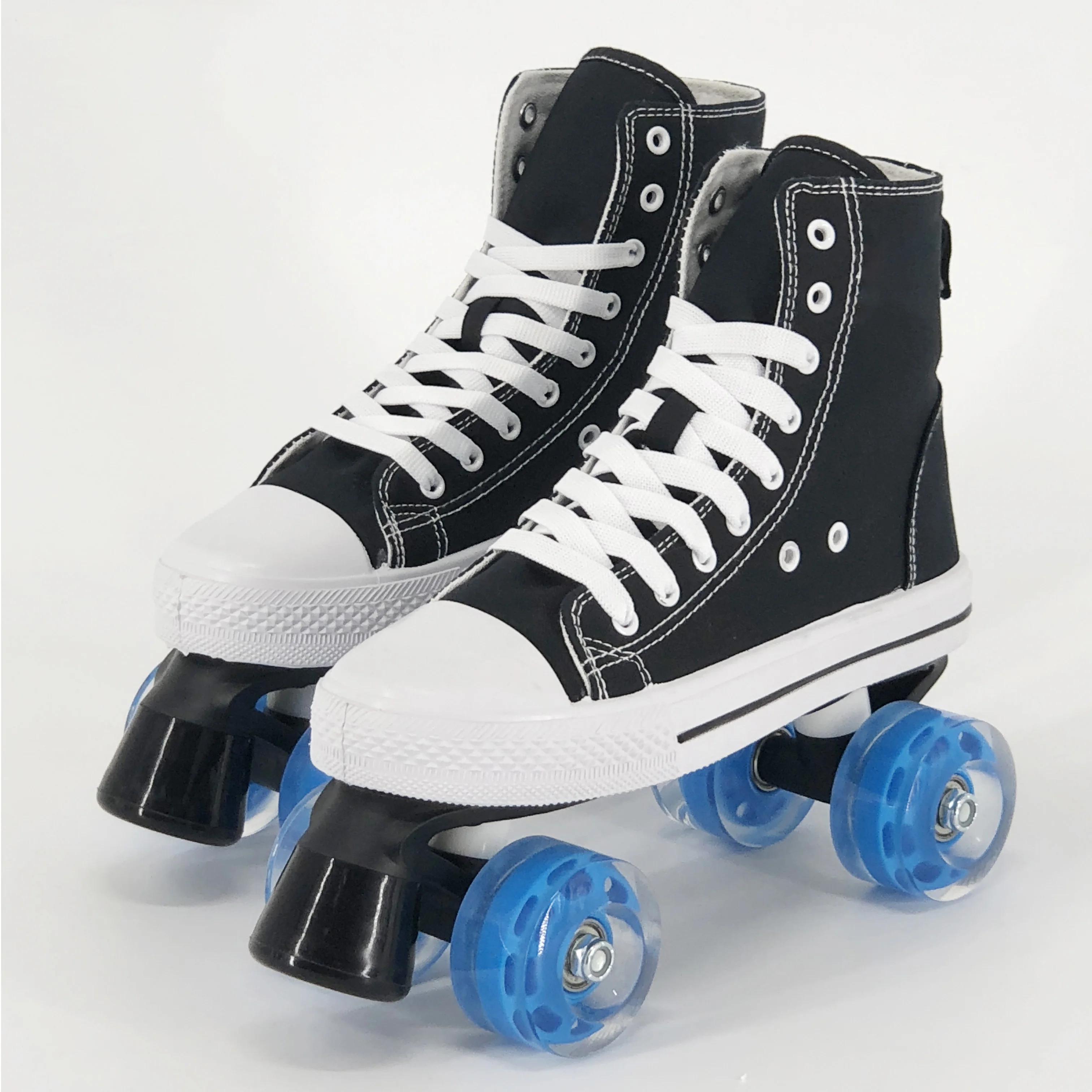 Outdoor PU wheel 2 back wheel 2 front wheel canvas high quality  skating rink  Roller Quad Skates on sale