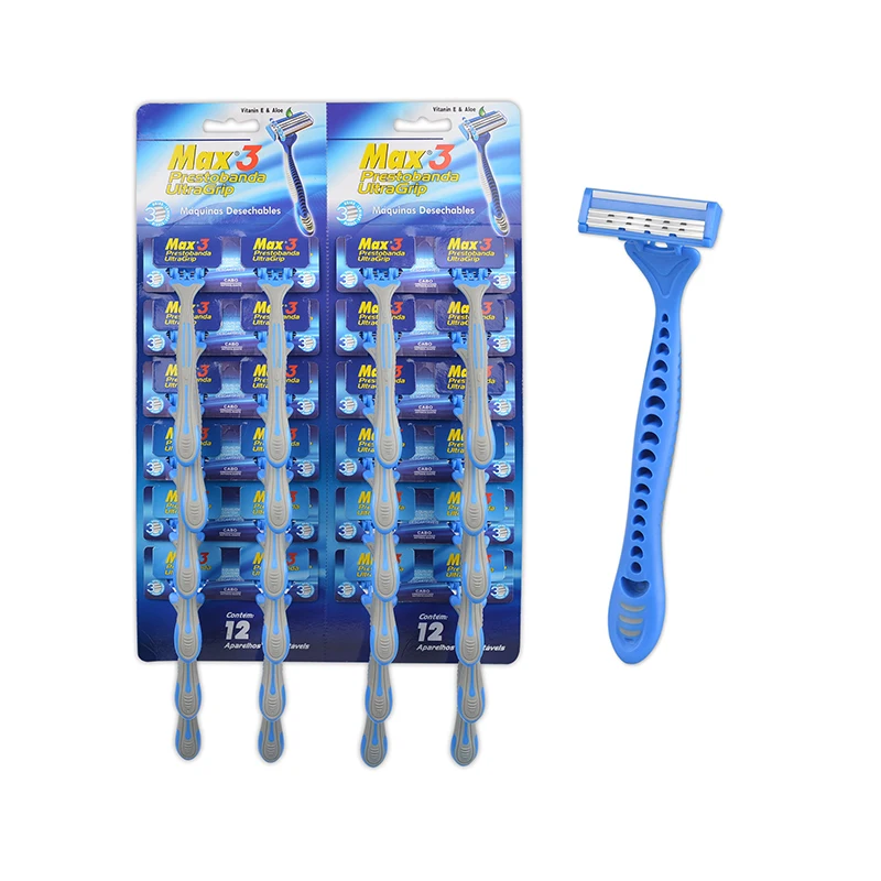 disposable Triple Blade Razor display card razor